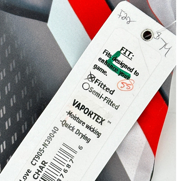 Lucky in Love Tech It Out Tennis Tank Top Womens Sz Small Fitted Gray Red - Picture 7 of 8